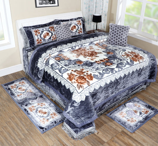 Royal Bloom Velvet Bedding Set – 10 PCS