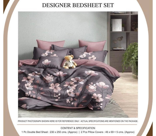 Blossom Charm Designer Bedsheet Set | 1 Double Bedsheet + 2 Pillow Covers