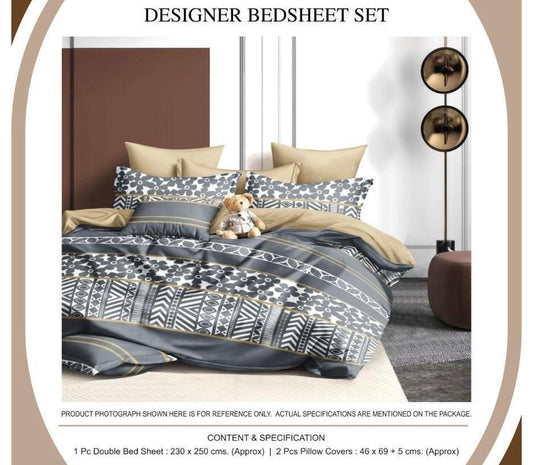 Tribal Tones Designer Bedsheet Set | 1 Double Bedsheet + 2 Pillow Covers