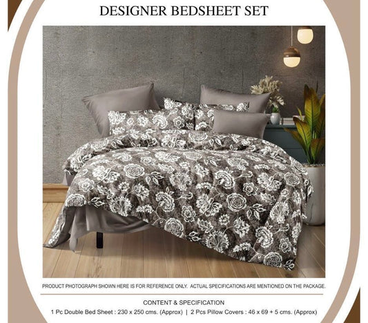 Classic Floral Elegance Bedsheet Set | 1 Double Bedsheet + 2 Pillow Covers